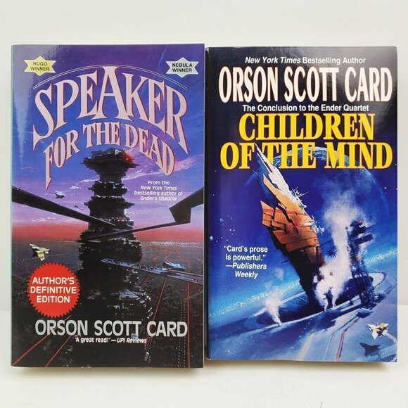 Orson Scott Card Speaker for Dead, Children of Mind Unread Book Pair Vintage 90s - Picture 1 of 10